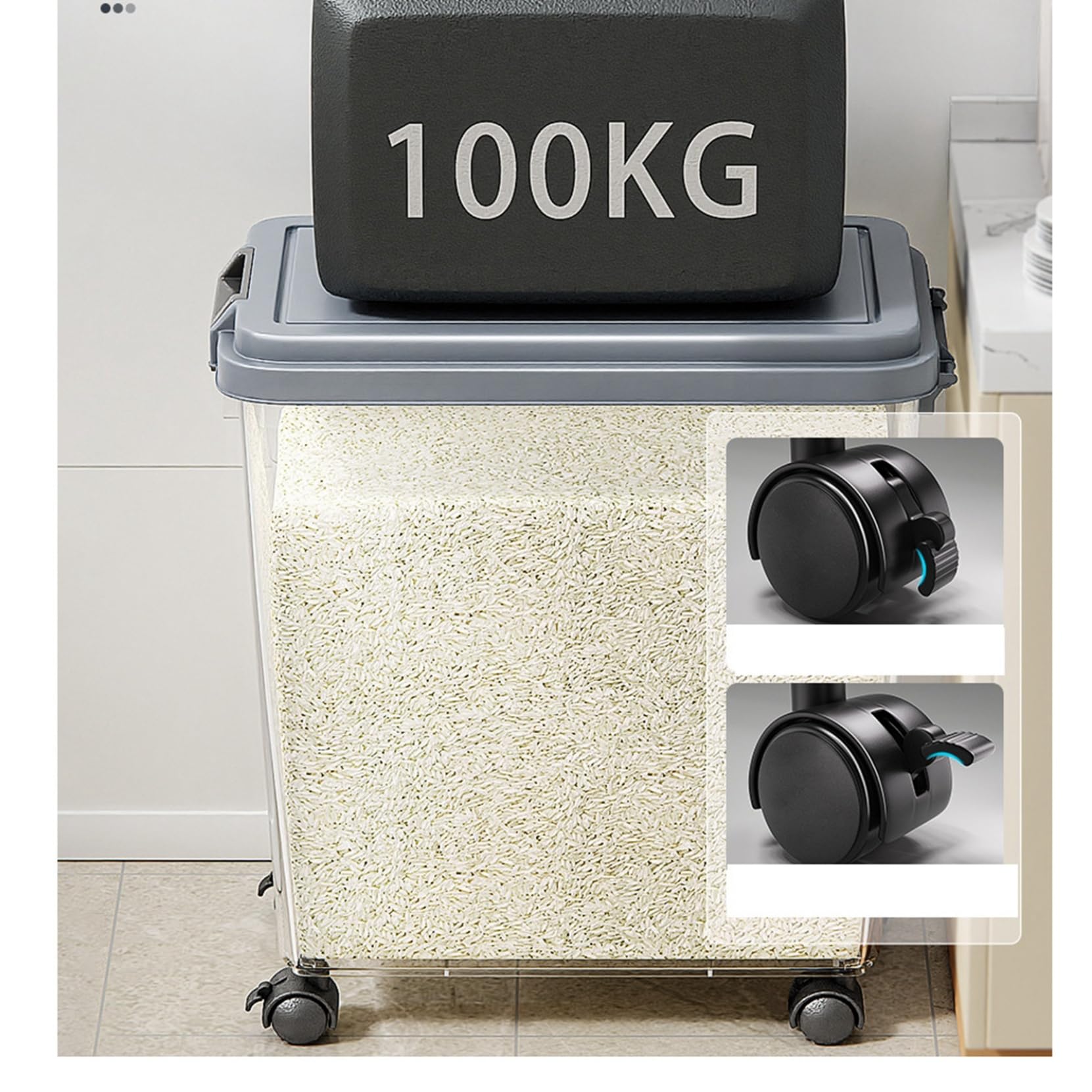 Amazon｜米びつ こめびつ ライスストッカー キャスター付き ライス